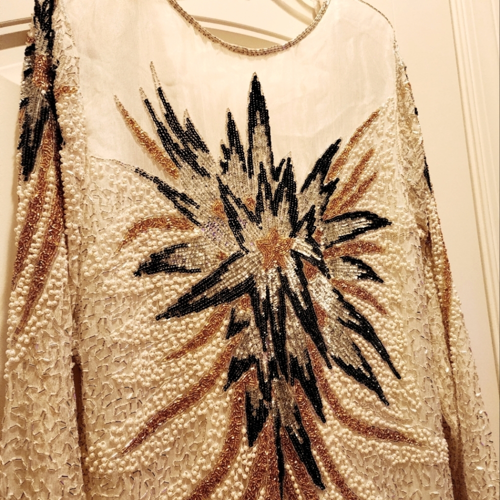 STUNNING Vintage Maxi Sequin Dress